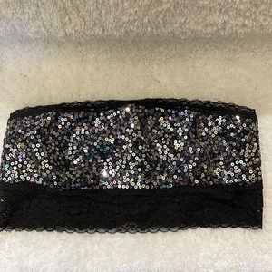 PINK by Victoria’s Secret,bandeau bra, black lace and sequins